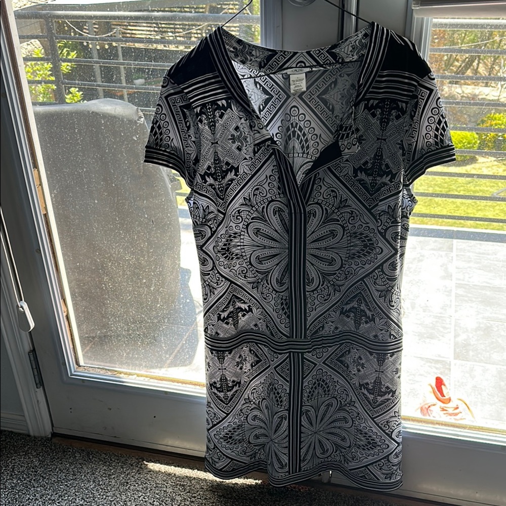 Cache Black and White Mini Dress